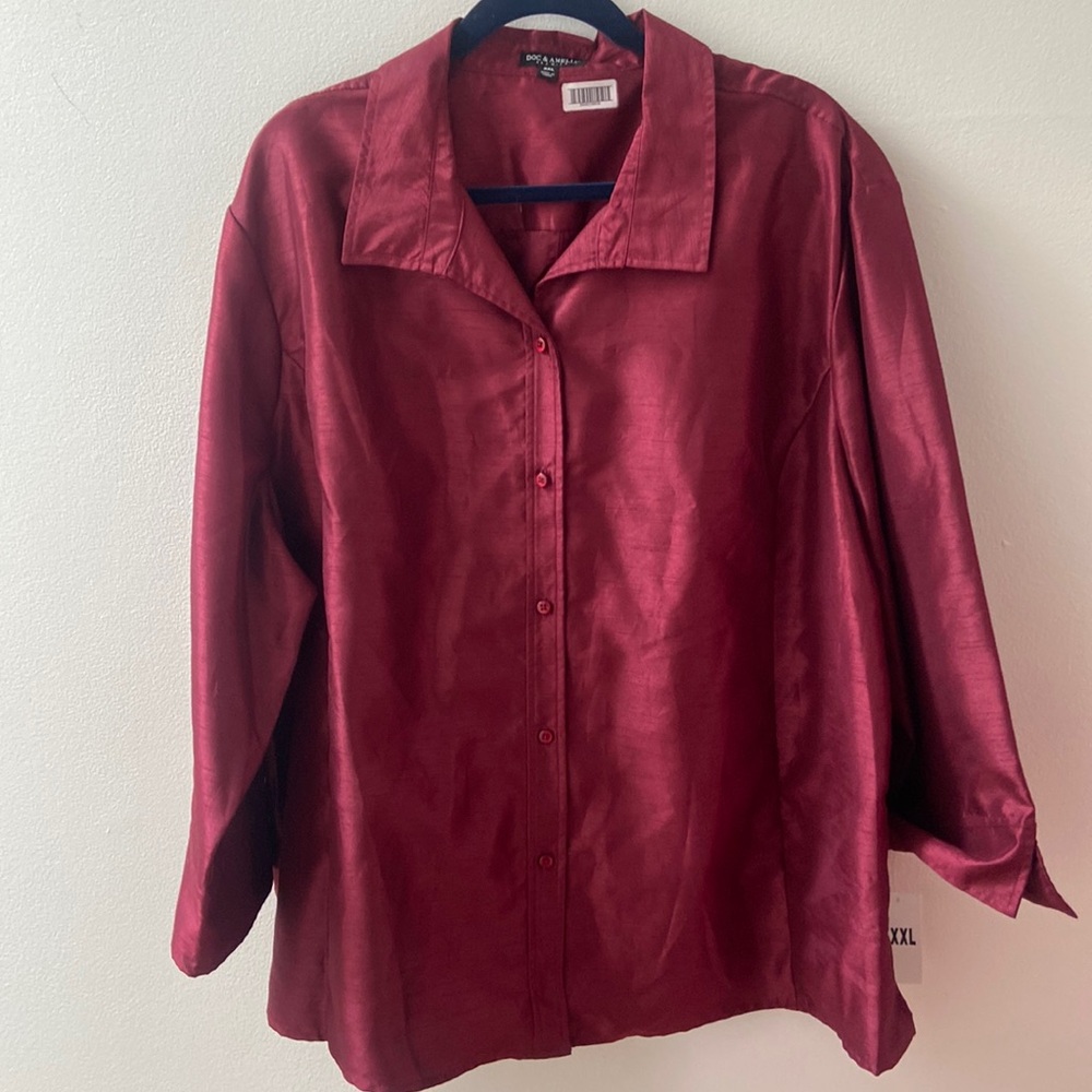 Doc& Amelia 3X Tunic Bordeaux color 100%Poly , Op $60